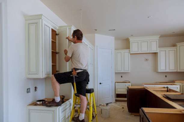 Kitchen island installation in Brentwood by JMT Kitchen Cabinet